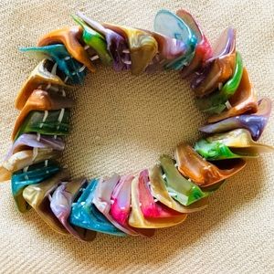 Beautiful Tortoise Shell Colorful Stretch Bracelet